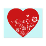 Heart red girly design  i love red postcards