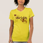 Heart & Red Swirls Bride T Shirts