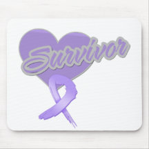 Heart Ribbon - Cancer Survivor Mouse Pad