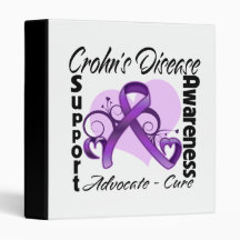 Heart Ribbon - Crohn's Disease Awareness Vinyl Binders