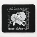 Heart Ribbon - Lung Cancer Awareness mousepads