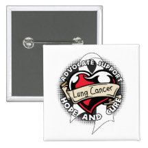 Heart Ribbon - Lung Cancer Buttons