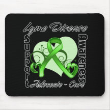 Heart Ribbon - Lyme Disease Awareness Mouse Pads