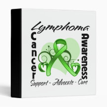 Heart Ribbon - Lymphoma Awareness Vinyl Binder