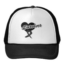Heart Ribbon - Melanoma Survivor Hat