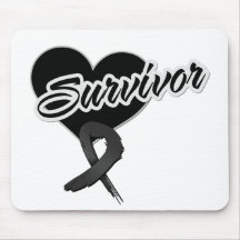 Heart Ribbon - Melanoma Survivor Mousepads