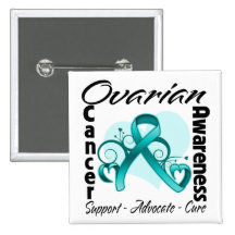 Heart Ribbon - Ovarian Cancer Awareness Pins