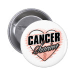 Heart Ribbon Survivor Endometrial Cancer Pinback Buttons