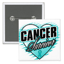 Heart Ribbon Survivor Ovarian Cancer Pins