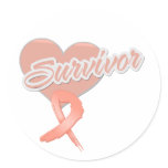 Heart Ribbon - Uterine Cancer Survivor stickers