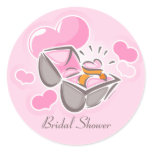 Heart Ring Custom Bridal Shower Round Sticker