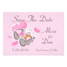 Heart Ring Custom Save The Date Custom Invites