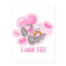 Heart Ring I Said Yes Postcard