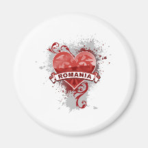 Heart Romania Refrigerator Magnet