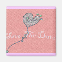 Heart Save The Date Fridge Magnet