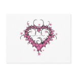 heart shape stars tattoo design postcards