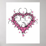 heart shape stars tattoo design posters
