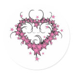 heart shape stars tattoo design stickers