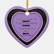 Heart Shaped Ceramic Ornament_SerenityPrayer_Purpl