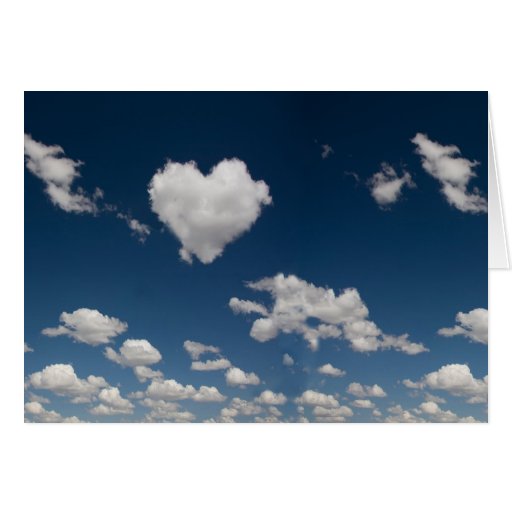 Heart shaped cloud greeting card