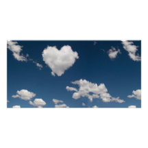 Heart shaped cloud photo card template