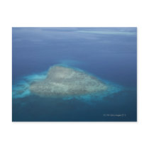Heart shaped coral reef post card