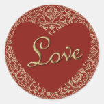 Heart Shaped Decorative Red  “Love” Sticker