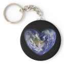 Heart-Shaped Earth Keychain