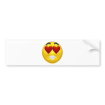 heart shaped eyes smiley bumper stickers