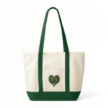 Heart Shaped Peacock Feather Canvas Bags
