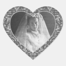 Heart Shaped Photo Frame Floral Stickers