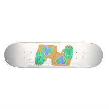 Heart Shaped Planet Earth Skate Board Deck