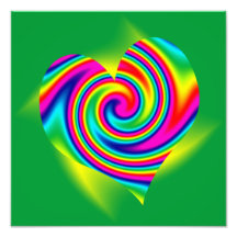 Heart Shaped Rainbow Twirl Art Photo