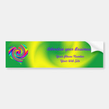 Heart Shaped Rainbow Twirl Bumper Stickers