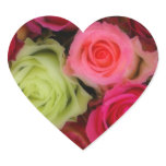 Heart Shaped Stickers ~ Bouquet of Frilly Roses