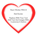 Heart Shaped Stickers With A Red Border In Sheets