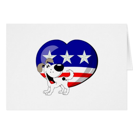 Heart-shaped USA Flag Cards