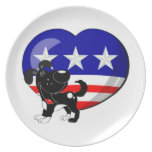 Heart-shaped USA Flag Plates