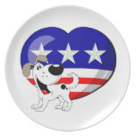 Heart-shaped USA Flag Plate