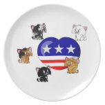 Heart-shaped USA Flag Dinner Plates