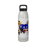 Heart-shaped USA Flag Drinking Bottles
