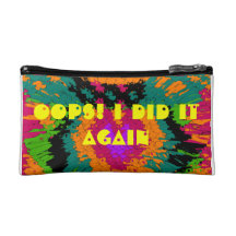 Heart Splash burst Oops I did it again text bag Cosmetics Bags