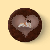 Heart St Bernard buttons