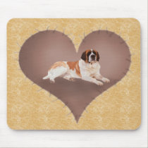 Heart St Bernard mousepads