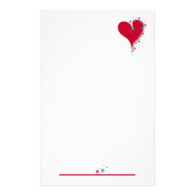 Heart & Stars Stationary Stationery Paper