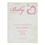 Heart Strings Baby Shower - Pink & Green Personalized Announcements