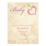 Heart Strings Baby Shower - Pink & Green Custom Invitation