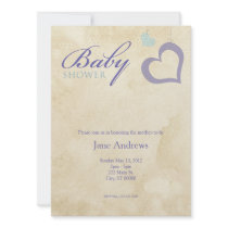 Heart Strings Baby Shower - Purple & Blue Announcements