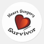 Heart Surgery Survivor Round Stickers