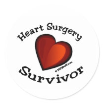 Heart Surgery Survivor Round Stickers